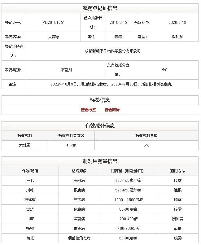 新朝陽生物農(nóng)藥大蒜素、苦參堿入選重慶市2026年綠色防控重點(diǎn)推介目錄